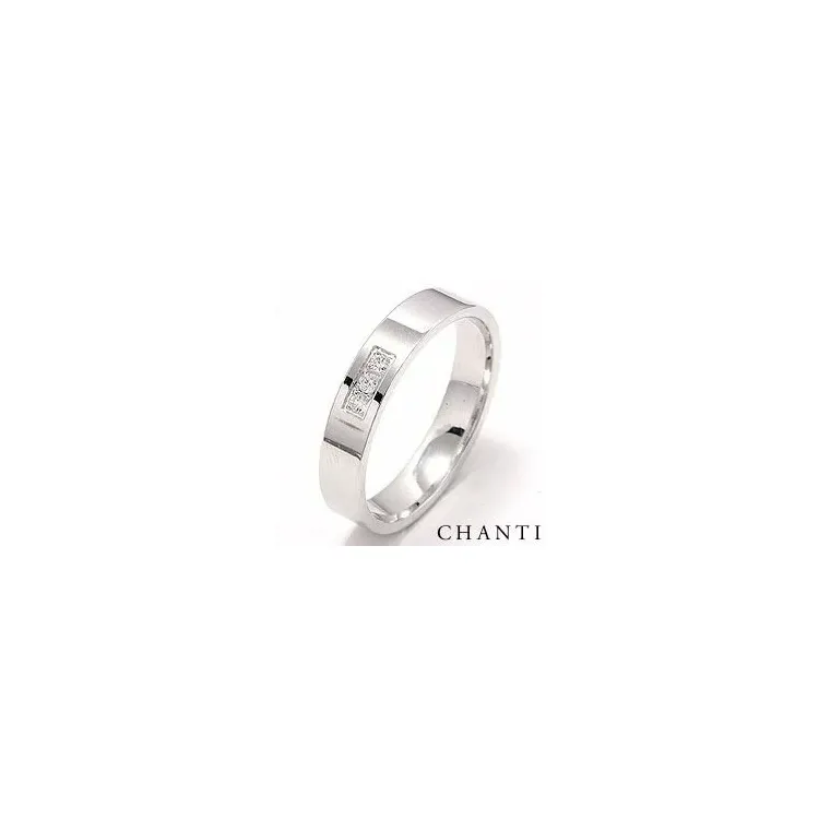 blank briljant giftering i 14 karat hvitt gull 0,049 ct