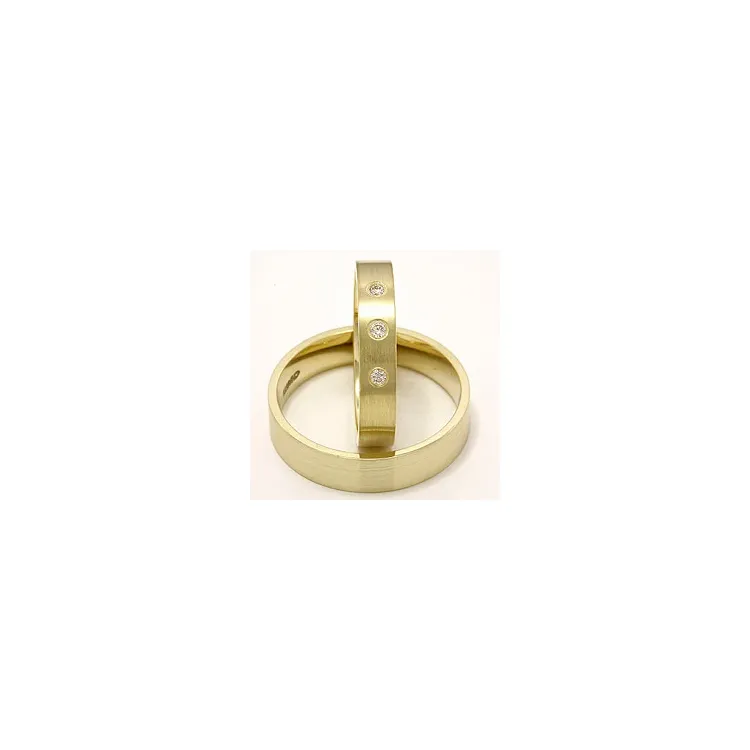 Gifteringer i 14 karat gull 0,075 ct - par