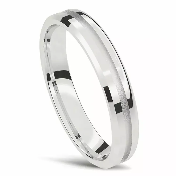 Herrering i 14 karat hvitt gull