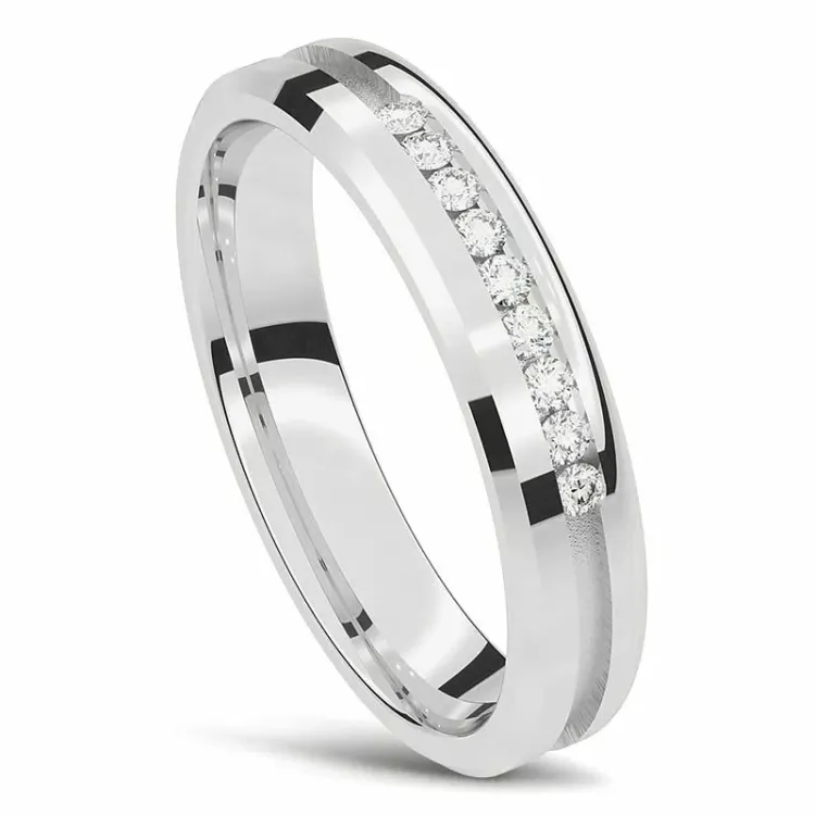 Damering i 14 karat hvitt gull 0,001 ct