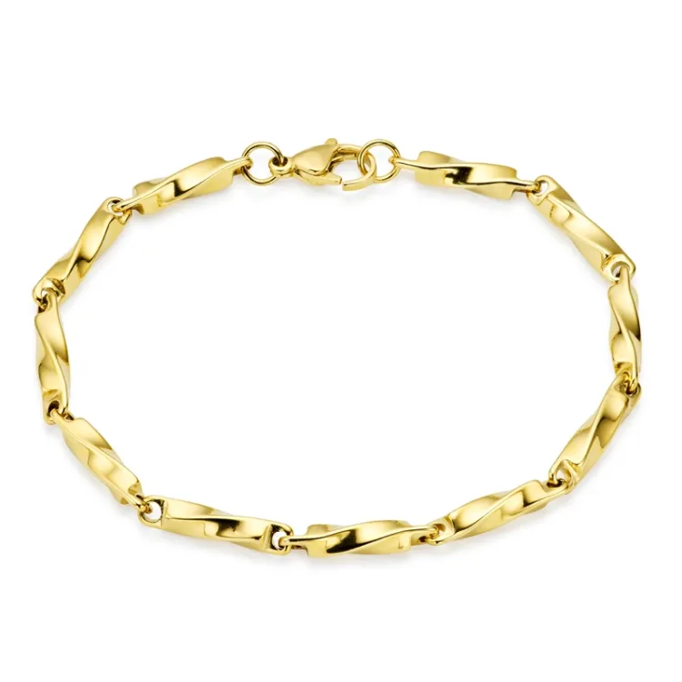 vanntett armbånd i forgylt stål 19 cm x 3 mm  - OCEANA