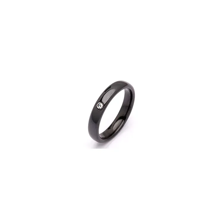 Giftering i svart stål 0,050 ct