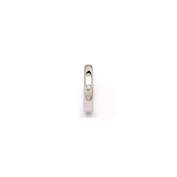 Giftering i 14 karat hvitt gull 0,045 ct