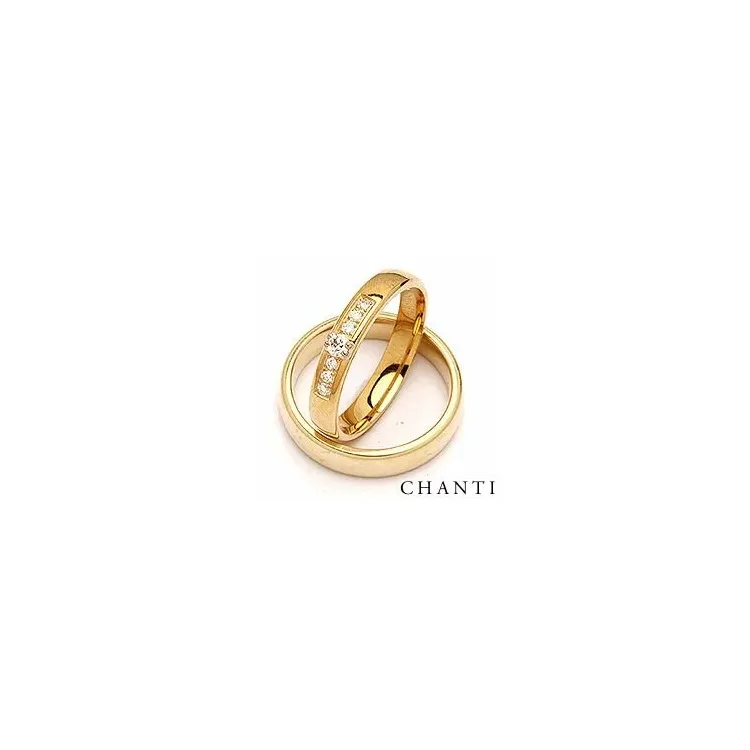 gifteringer i 9 karat gull 0,189 ct - par