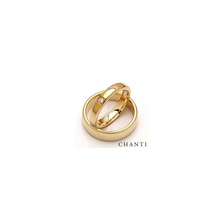 Gifteringer i 14 karat gull 0,05 ct - par
