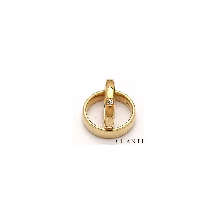 Gifteringer i 14 karat gull 0,05 ct - par