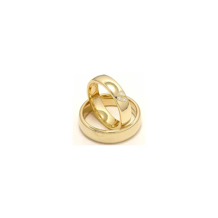 hjerte gifteringer i 9 karat gull 0,075 ct - par