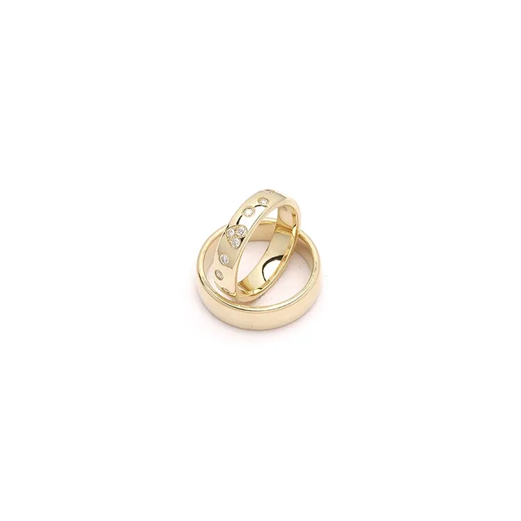 hjerte gifteringer i 9 karat gull 0,225 ct - par