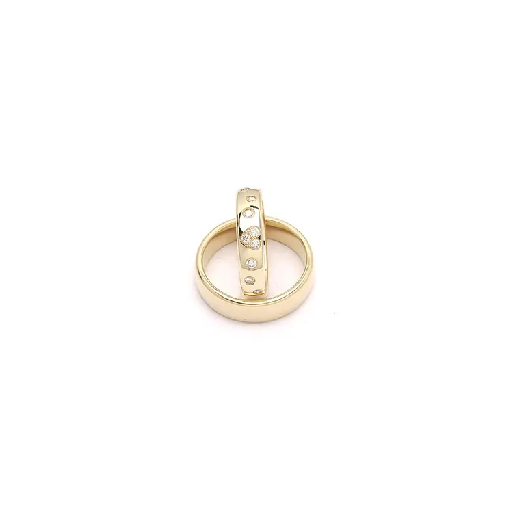 hjerte gifteringer i 9 karat gull 0,225 ct - par