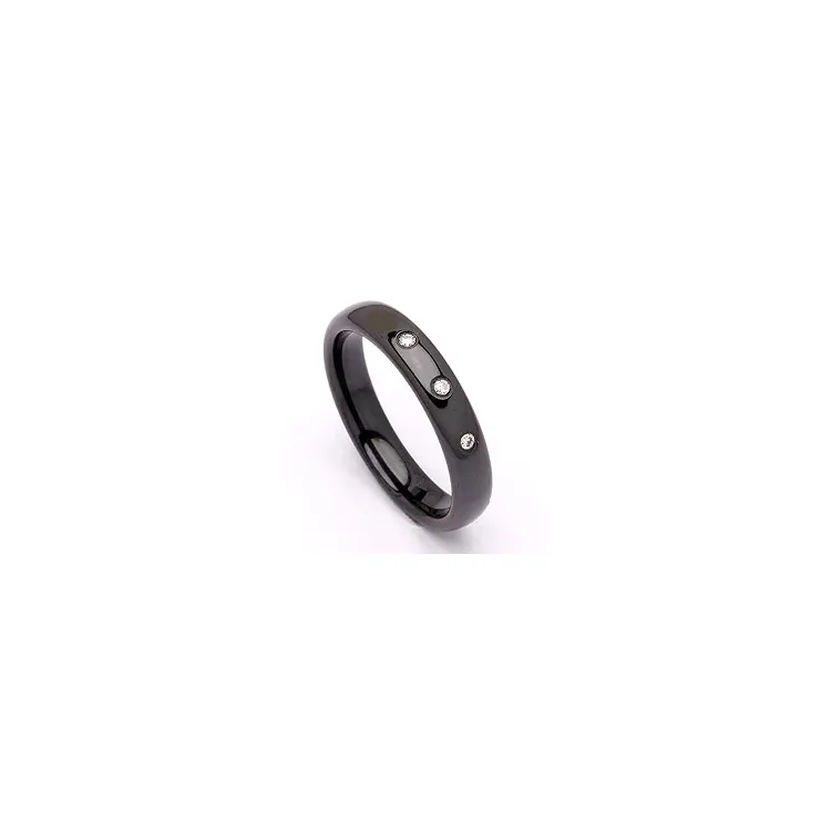 Giftering i svart stål 0,024 ct