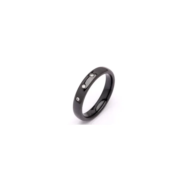 Giftering i svart stål 0,024 ct