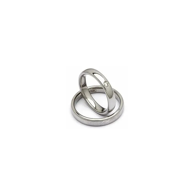 Gifteringer i stål 0,05 ct