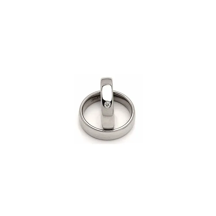 Gifteringer i stål 0,05 ct