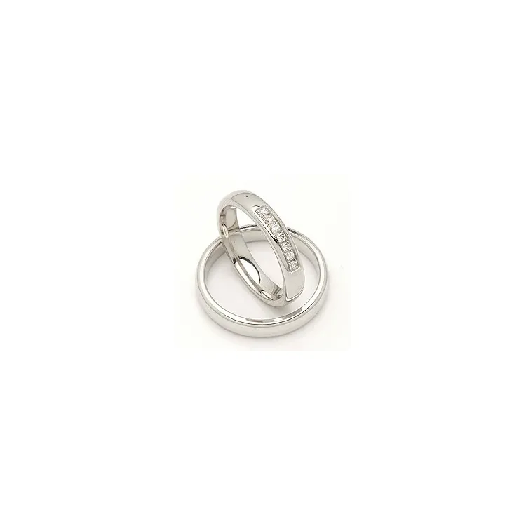 Gifteringer i 14 karat hvitt gull 0,116 ct