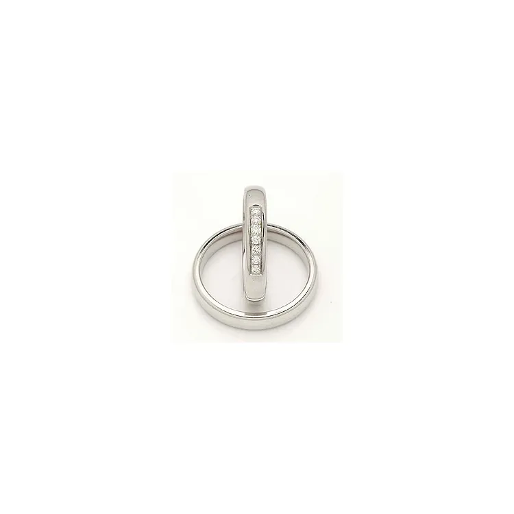 Gifteringer i 14 karat hvitt gull 0,116 ct