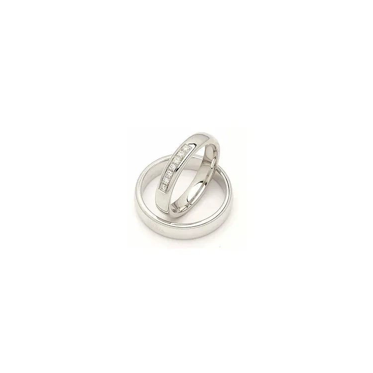 Gifteringer i 14 karat hvitt gull 0,116 ct