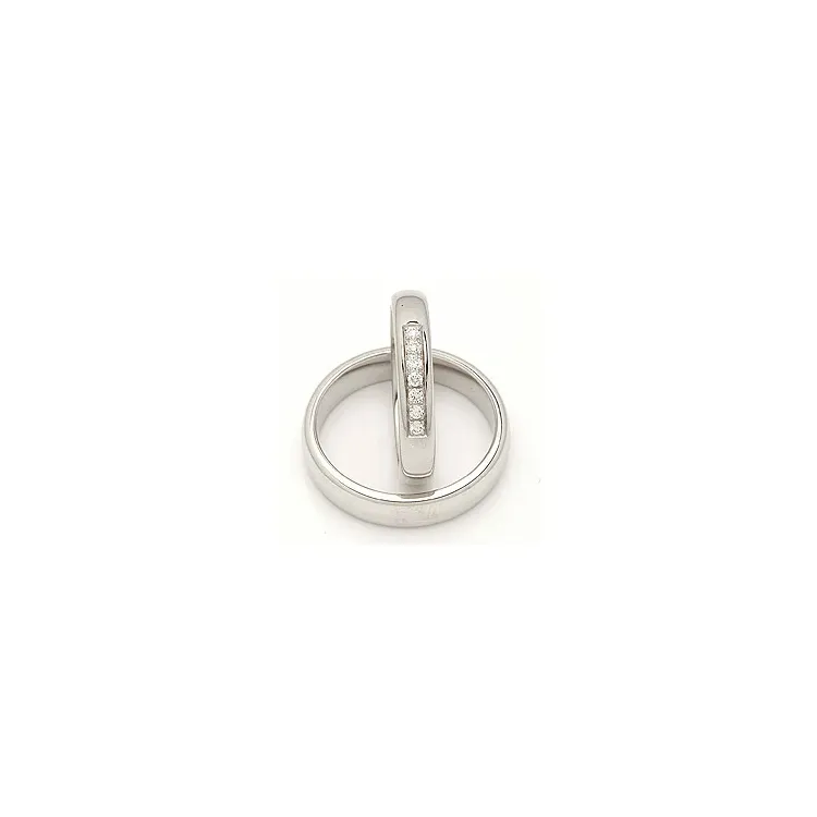 Gifteringer i 14 karat hvitt gull 0,116 ct