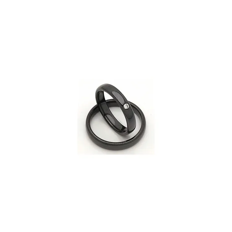 Gifteringer i svart stål 0,050 ct