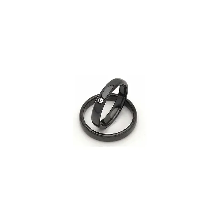 Gifteringer i svart stål 0,050 ct