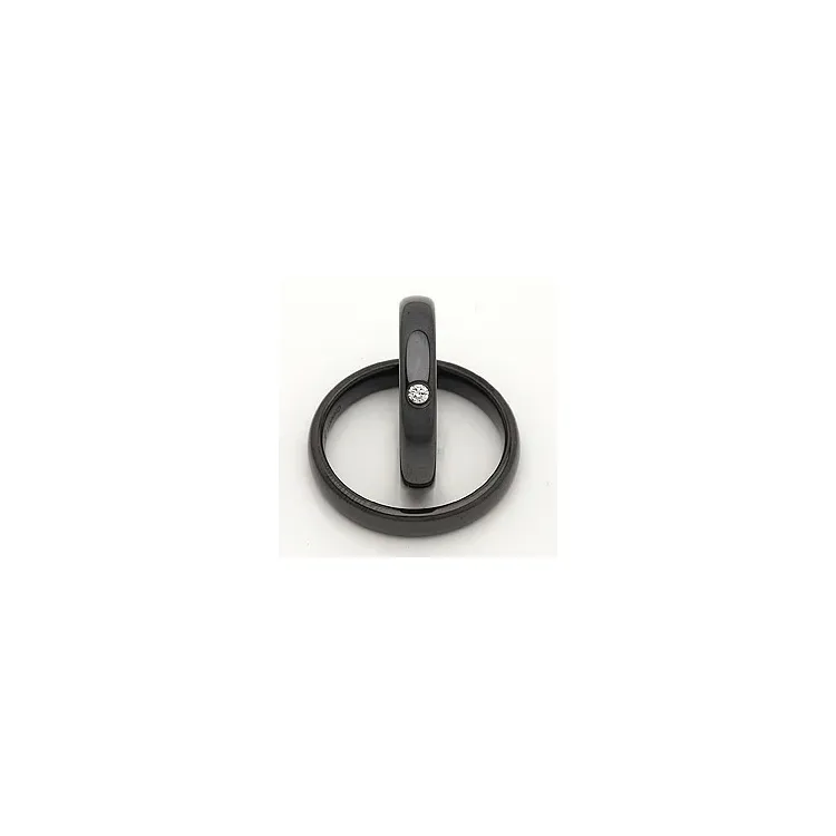 Gifteringer i svart stål 0,050 ct
