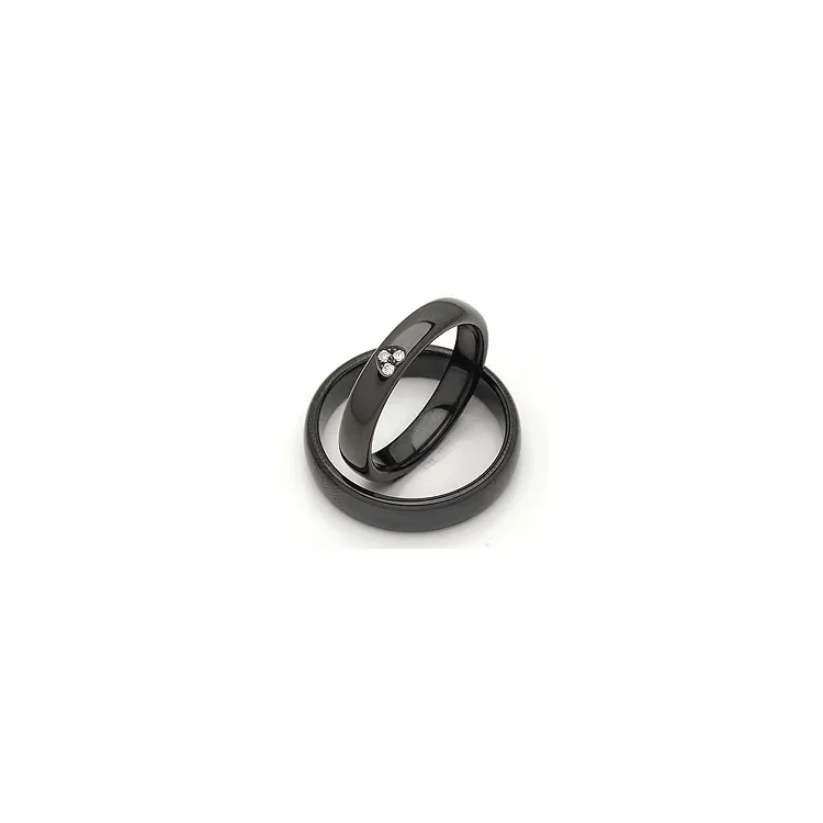 Gifteringer i svart stål 0,030 ct