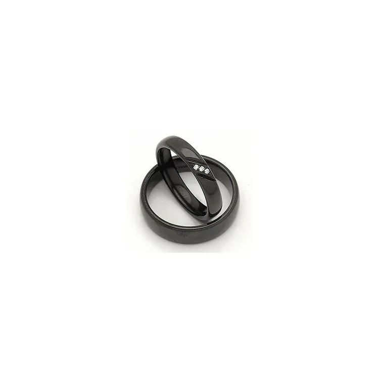 Gifteringer i svart stål 0,045 ct