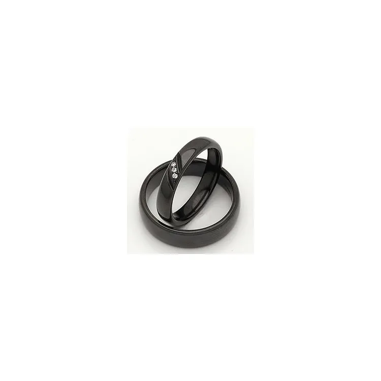 Gifteringer i svart stål 0,045 ct
