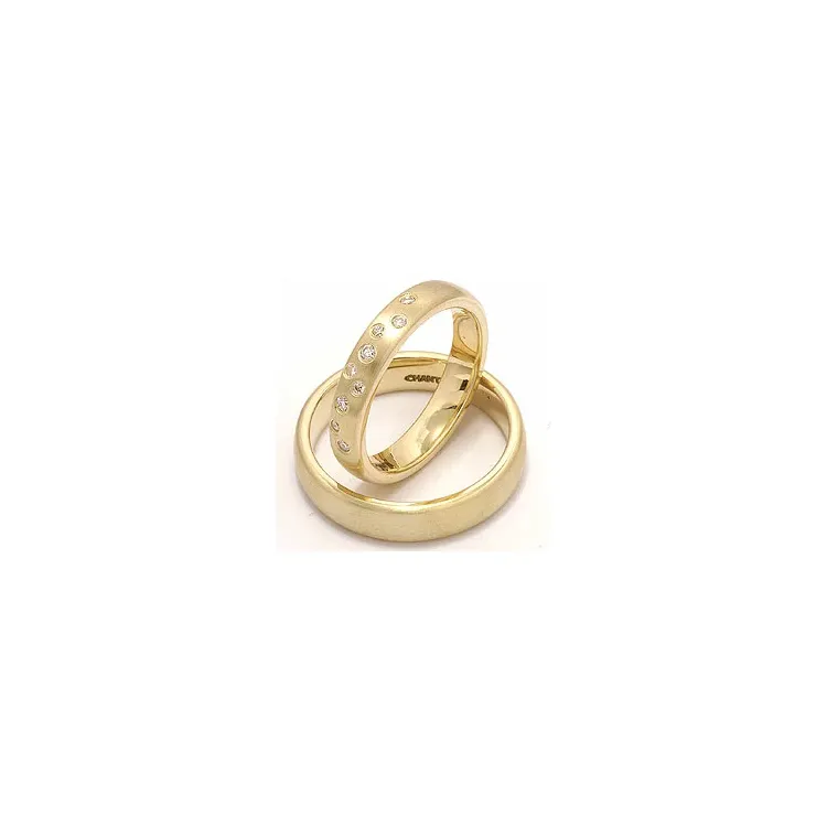 Gifteringer i 14 karat gull 0,126 ct - par