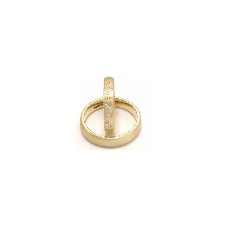 Gifteringer i 14 karat gull 0,126 ct - par