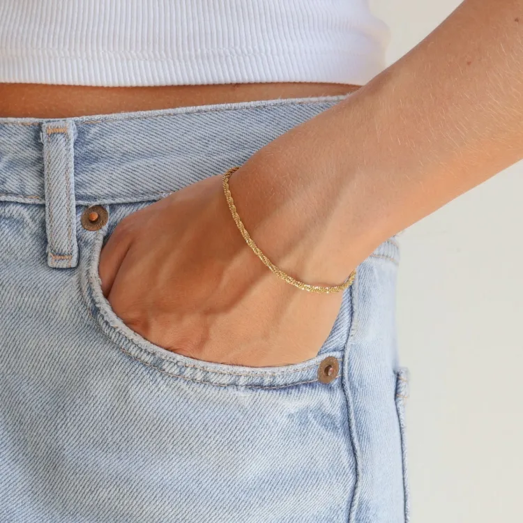 vanntett armbånd i forgylt stål  x 2,4 mm  - OCEANA