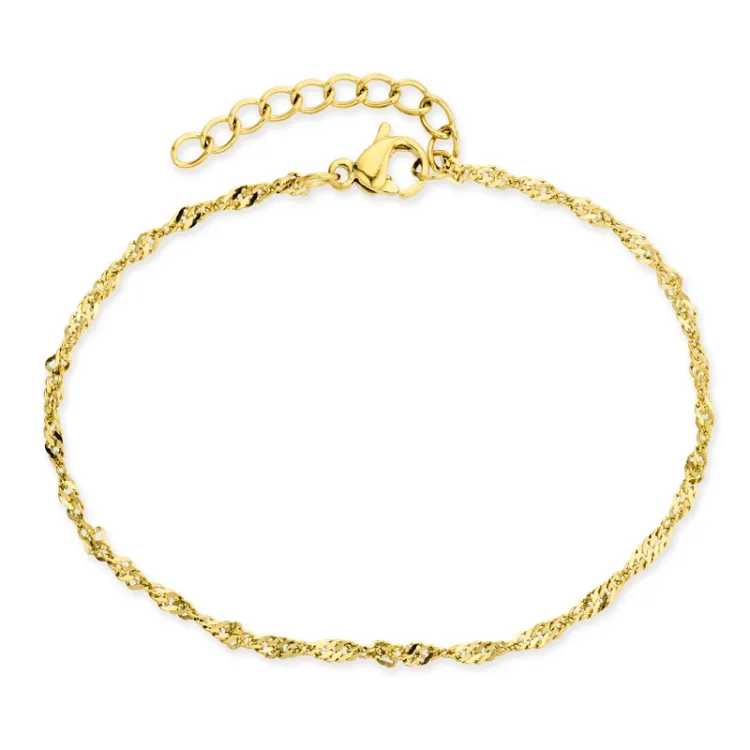vanntett singapore armbånd i forgylt stål  x 2,0 mm  - OCEANA