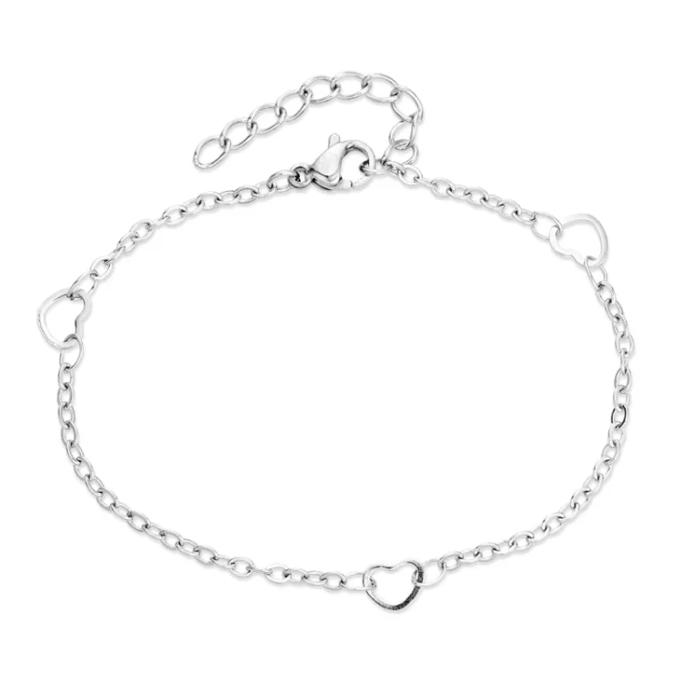 vanntett hjerte armbånd i stål  x 5,0 mm  - OCEANA