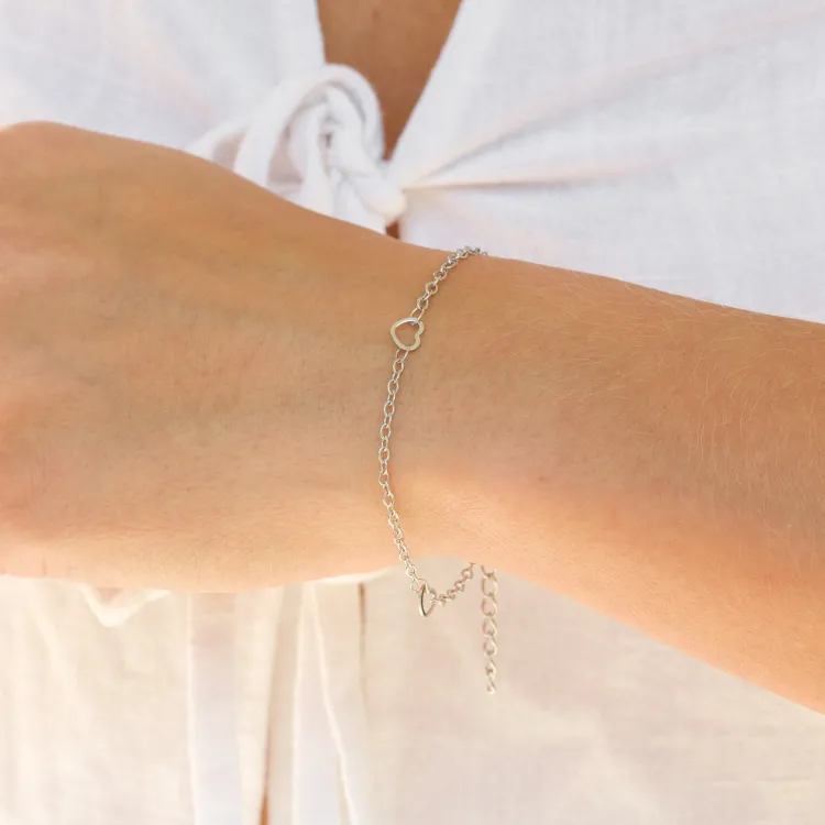 vanntett hjerte armbånd i stål  x 5,0 mm  - OCEANA