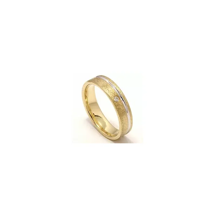 Tofarget diamant giftering i 14 karat gull og hvitt gull 1 x 0,025 ct