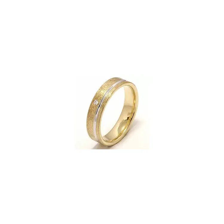 Tofarget diamant giftering i 14 karat gull og hvitt gull 1 x 0,025 ct