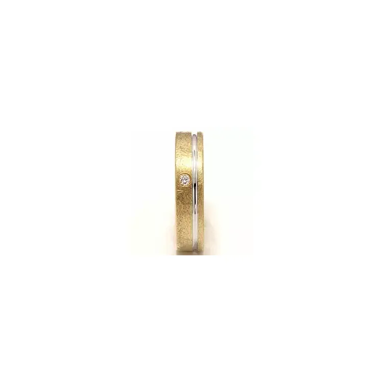 Tofarget diamant giftering i 14 karat gull og hvitt gull 1 x 0,025 ct