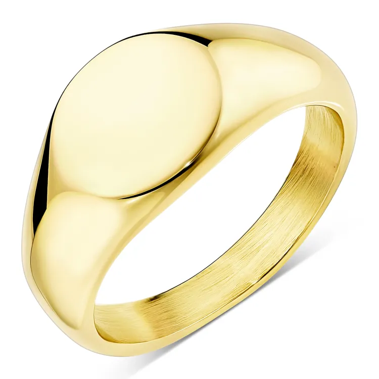 vanntett oval ring i forgylt stål