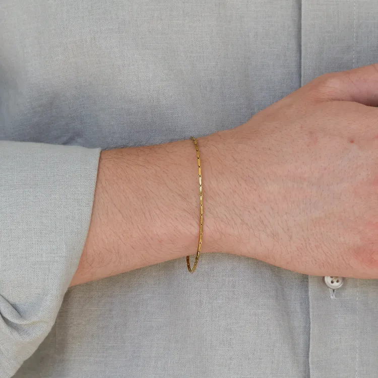 vanntett armbånd i forgylt stål  x 1,5 mm 