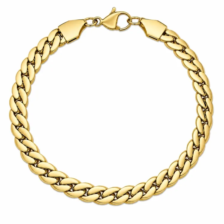 vanntett armbånd i forgylt stål  x 6,5 mm 