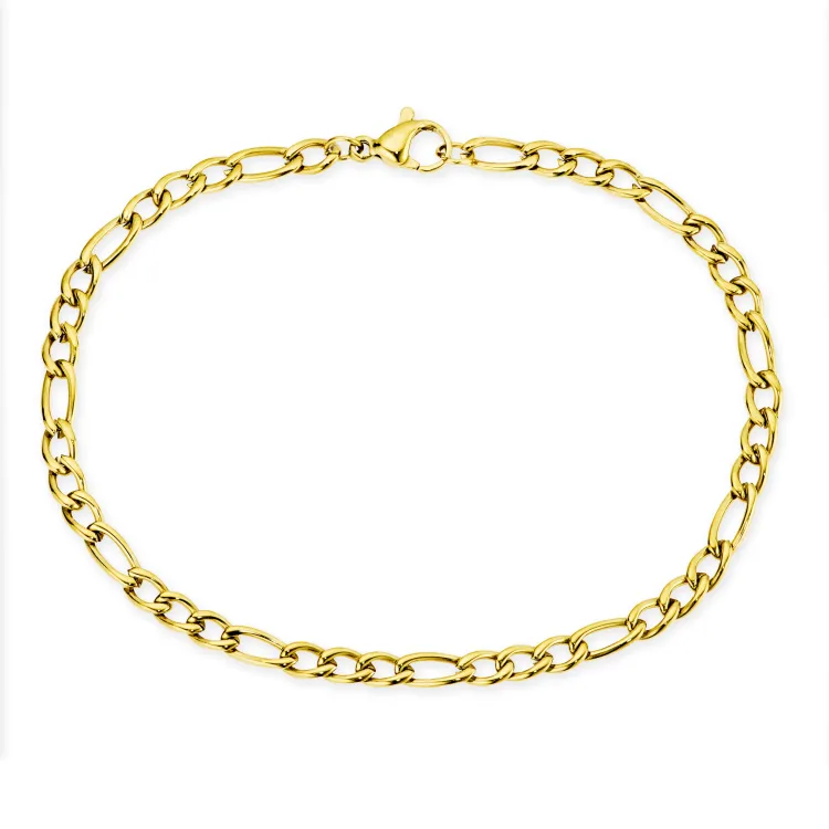 vanntett armbånd i forgylt stål  x 4,0 mm 