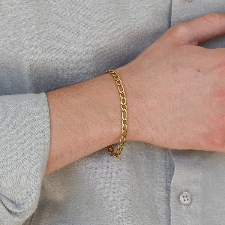 vanntett armbånd i forgylt stål  x 5,0 mm 