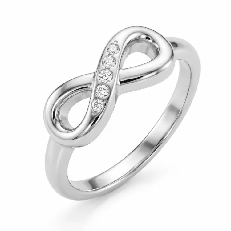 vanntett infinity zirkon ring med feil i stål - OCEANA
