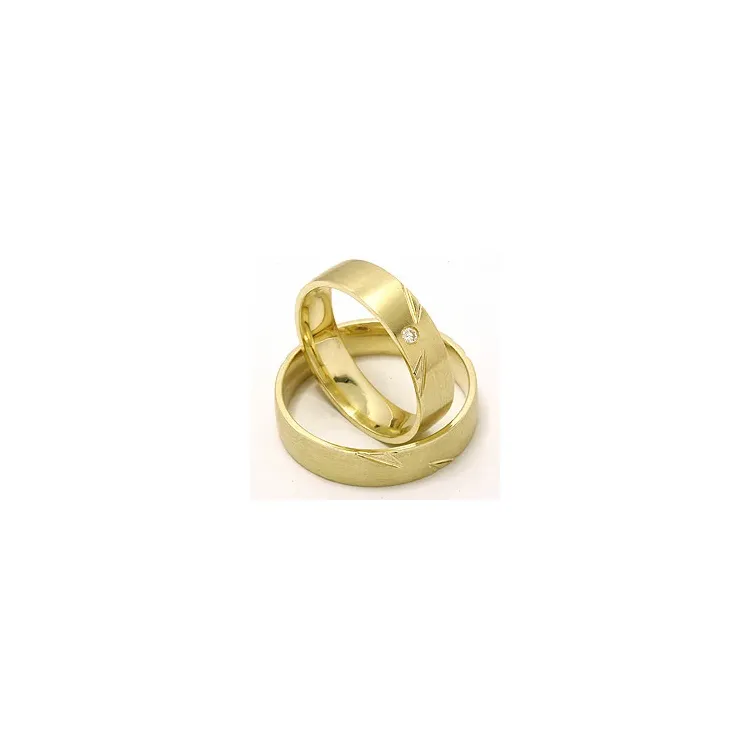 Gifteringer i 14 karat gull 0,025 ct - par
