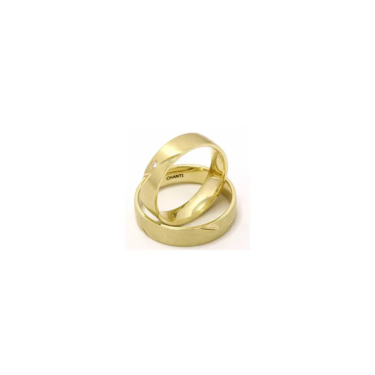 Gifteringer i 14 karat gull 0,025 ct - par