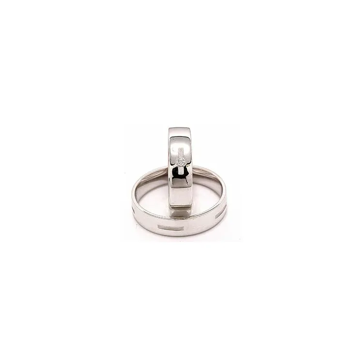 Gifteringer i 14 karat hvitt gull 0,035 ct - par