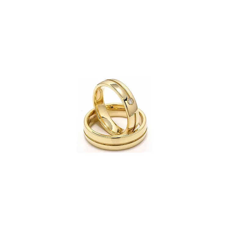 Gifteringer i 14 karat gull 0,04 ct - par