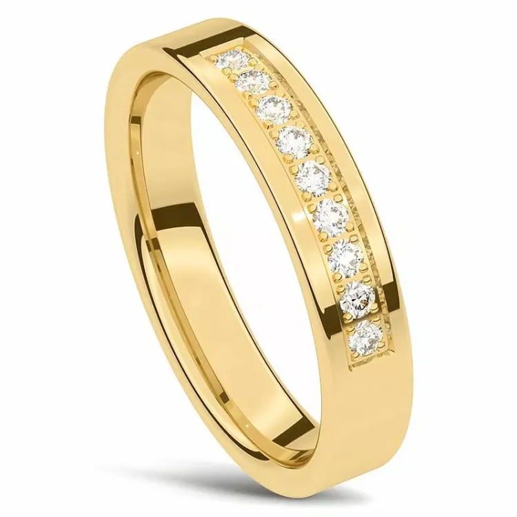 diamant giftering i 14 karat gull 0,135ct ct