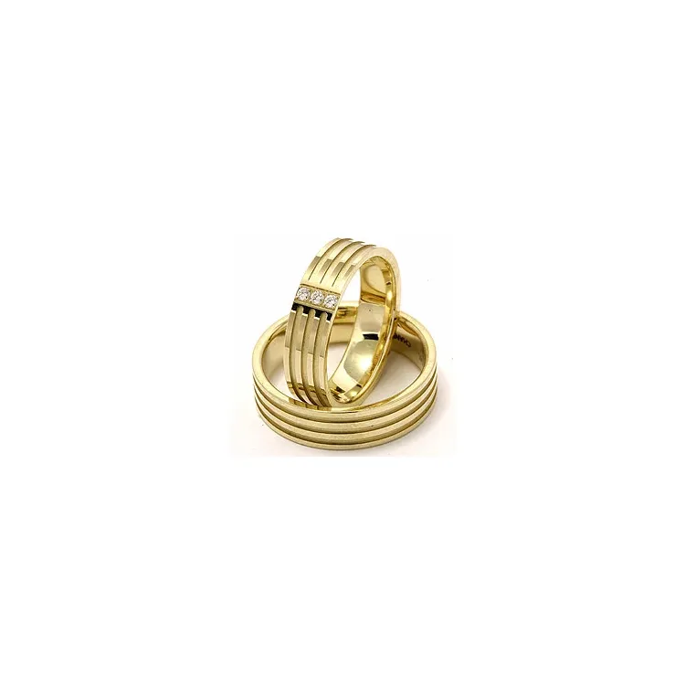 Gifteringer i 14 karat gull 0,018 ct - par