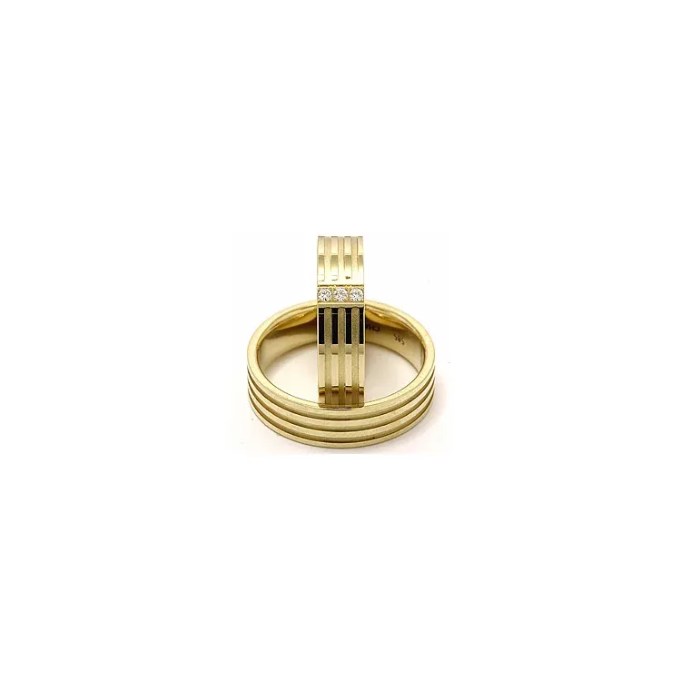 Gifteringer i 14 karat gull 0,018 ct - par