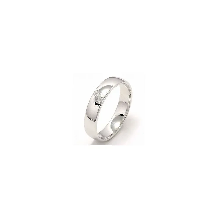 Giftering i 14 karat hvitt gull 0,02 ct